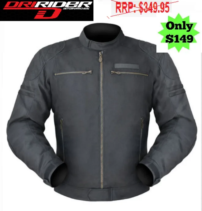 Dririder Trophy Motorcycle Retro Casual Road Jacket (black)