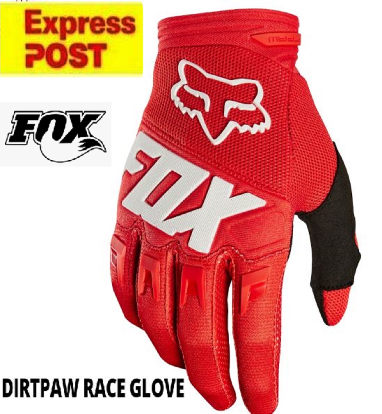 kontrollere skandale skab Fox 'DIRTPAW' Motocross gloves (red) Off Road MX Dirt Bike - Bargain Bike  Bits