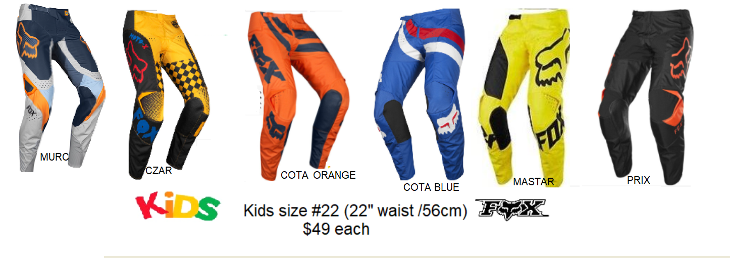 CLEARANCE! KIDS Fox Dirt Bike MX Pants Size #22 Kiddies Motocross