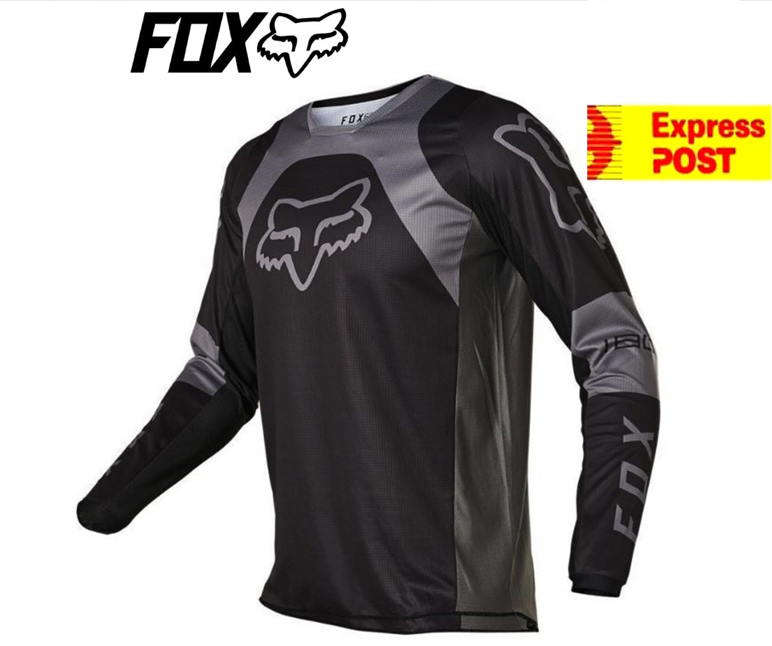 Fox 180 Lux Motocross Jersey Mens Dirt Bike Off Road ATV Black/grey ...