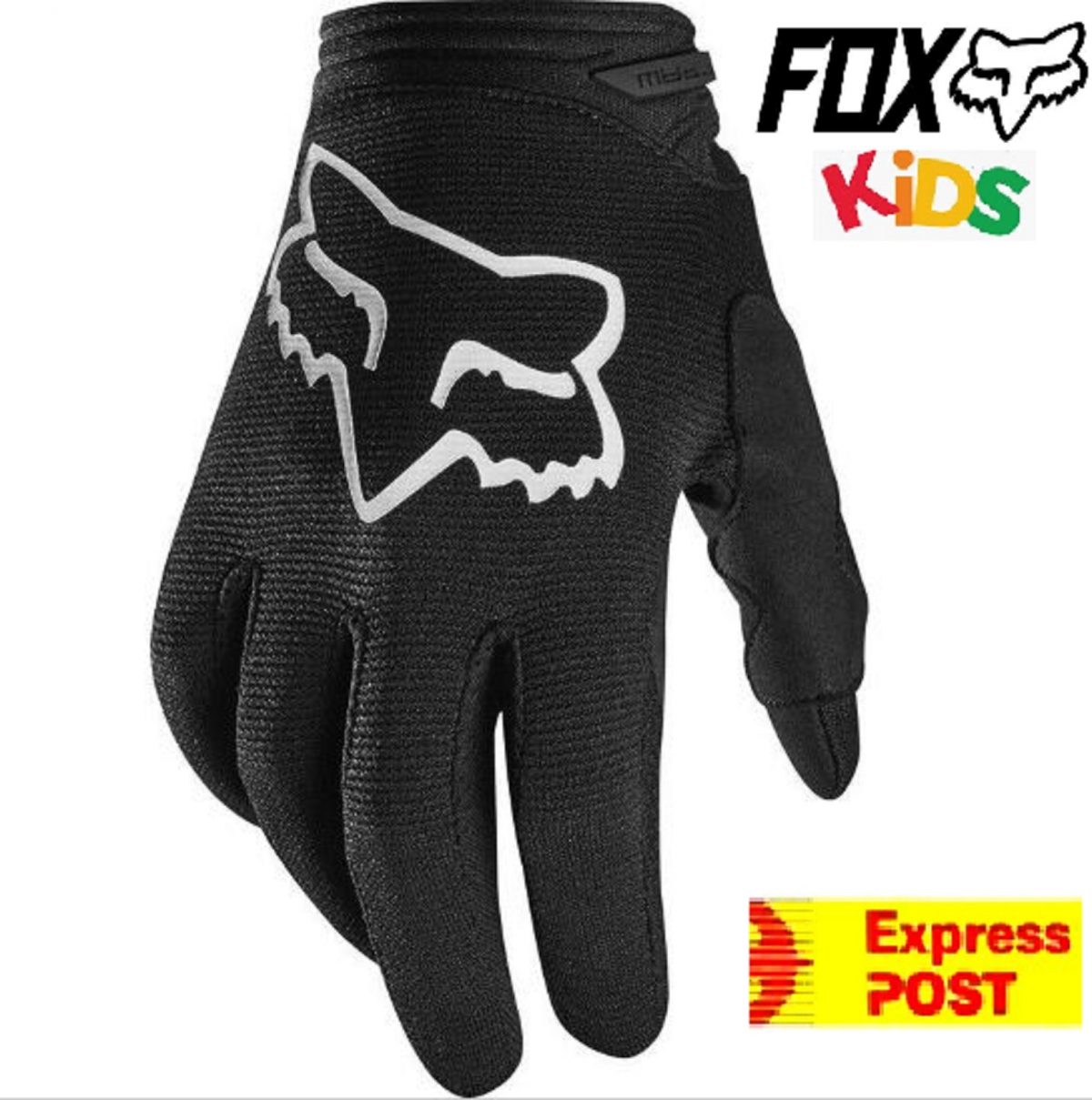 FOX Prix Youth Motocross gloves black Kids Youth Motorcross BMX dirt bike MX