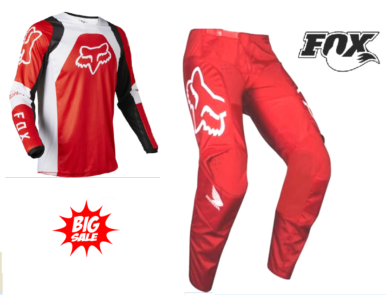 Fox 180 Honda Motocross Pants & Jersey Combo Red Dirt bike MX Off Road ...