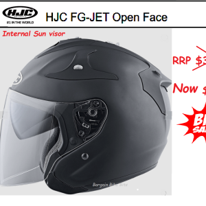 HJC FG-JET large Matt Black Motorcycle Helmet