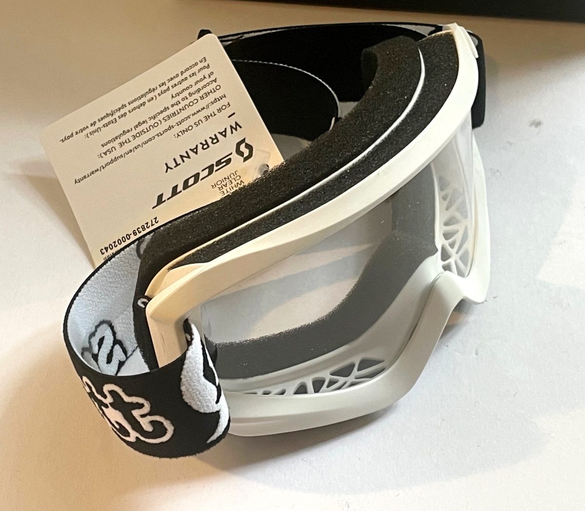 SCOTT AGENT Kids Dirt Bike Goggles WHITE Clear Lens Youth MX Enduro