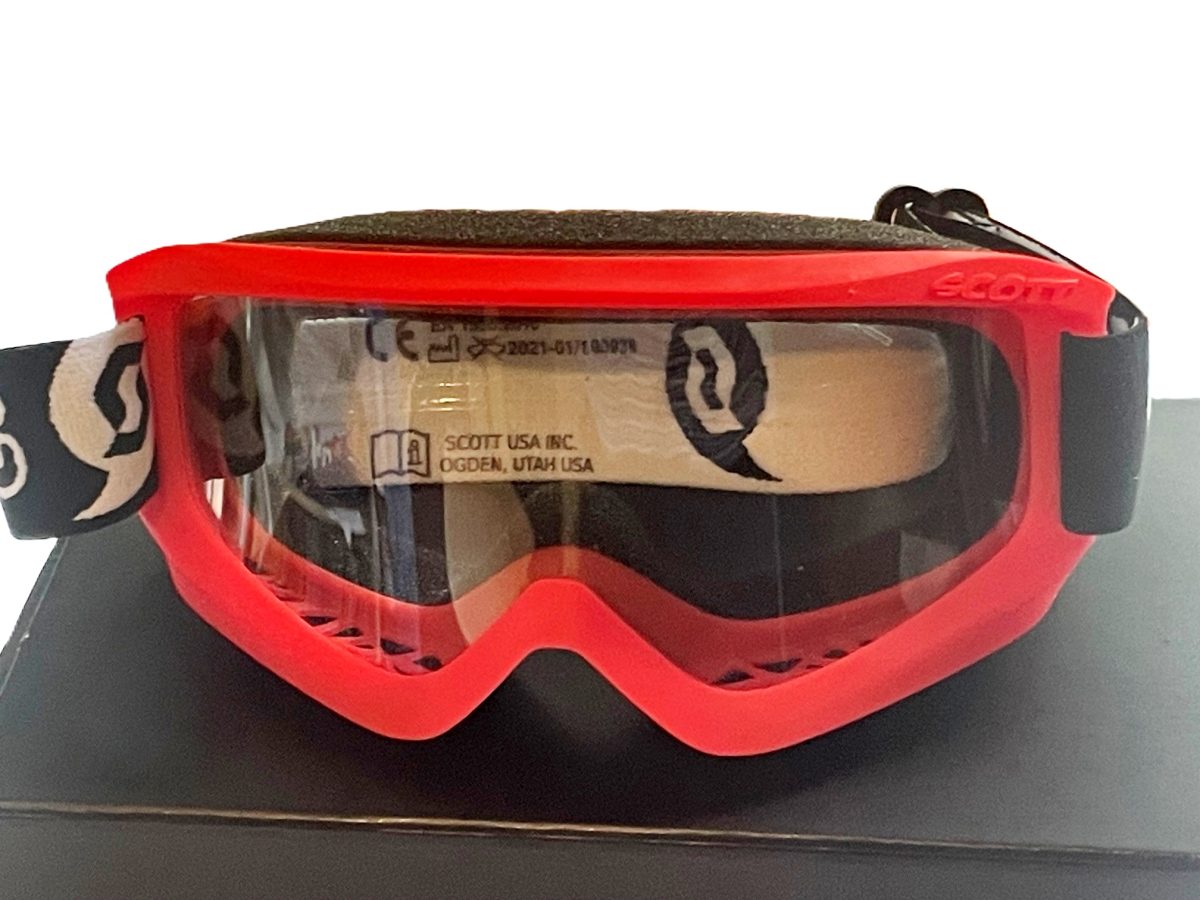 SCOTT AGENT Kids Dirt Bike Goggles RED Clear Lens Youth MX Enduro