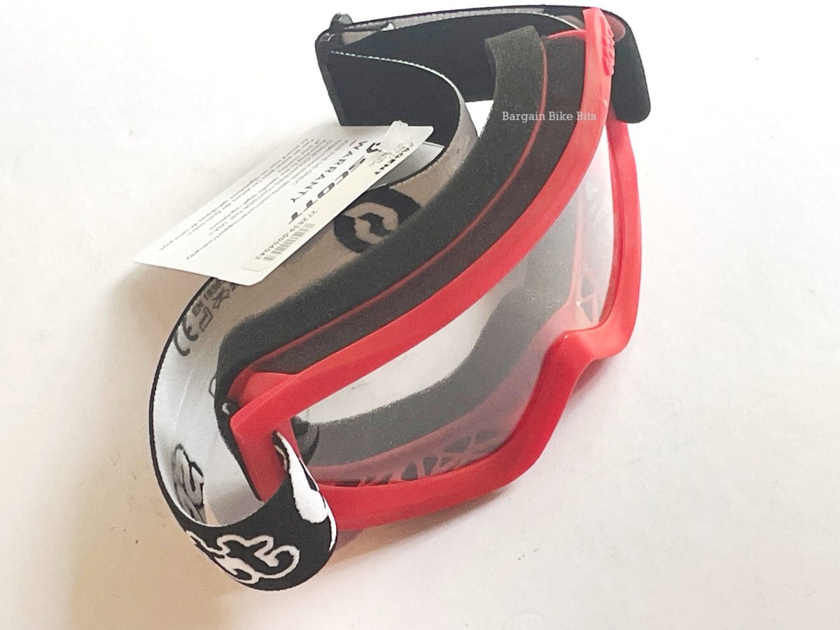 SCOTT AGENT Kids Dirt Bike Goggles RED Clear Lens Youth MX Enduro