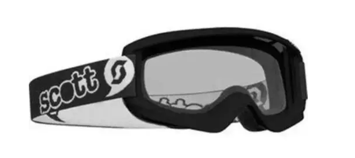 SCOTT AGENT Kids Dirt Bike Goggles BLACK Clear Lens Youth MX Enduro