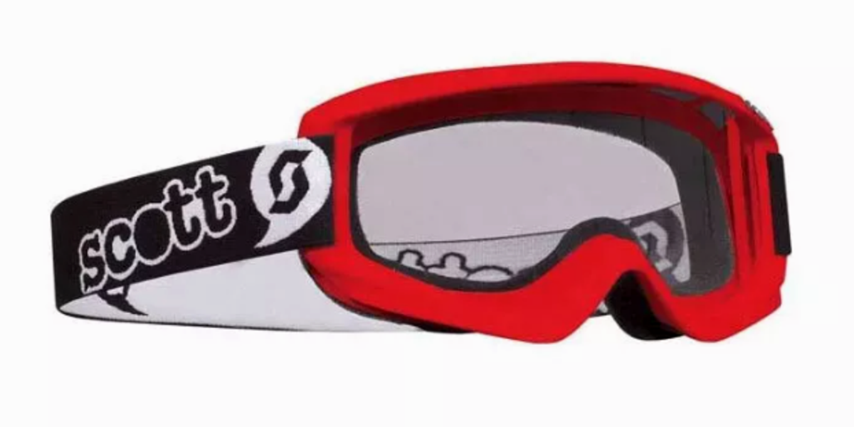 SCOTT AGENT Kids Dirt Bike Goggles RED Clear Lens Youth MX Enduro